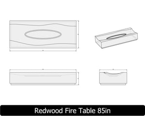 The Freedom Collection - REDWOOD Concrete Fire Table
