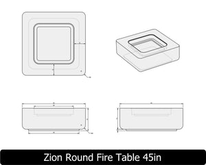 The Freedom Collection - ZION ROUND Concrete Fire Table