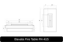 Load image into Gallery viewer, Elevate Fire Table Dimensions
