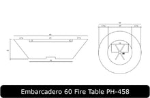 Load image into Gallery viewer, Embarcadero 60 Fire Bowl Dimensions
