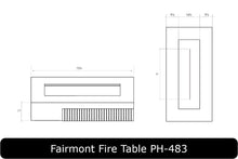Load image into Gallery viewer, Fairmont Fire Table Dimensions
