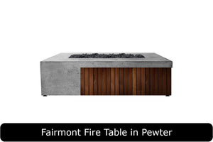 Fairmont Fire Table in Pewter Concrete Finish