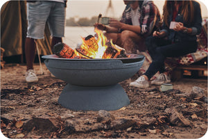 Lifestyle Image of the Falo Concrete Fire Bowl