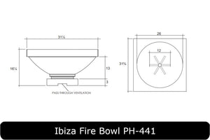 Ibiza Fire Bowl Dimensions