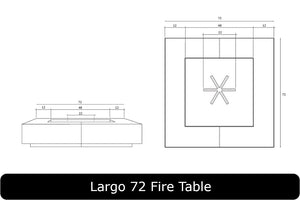 Largo 72 Fire Table Dimensions