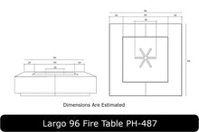 Load image into Gallery viewer, Largo 96 Fire Table Dimensions
