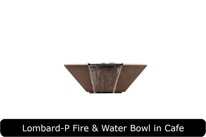 Lombard-P Fire & Water Bowl in Cafe Concrete Finish