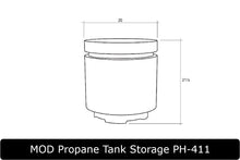 Load image into Gallery viewer, MOD Propane Tank Storage Dimensions
