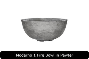 Moderno 1 Fire Bowl in Pewter Concrete Finish
