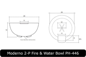 Moderno 2 Fire Bowl Dimensions