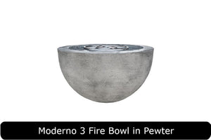 Moderno 3 Fire Bowl in Pewter Concrete Finish