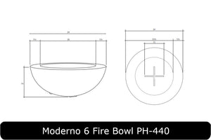 Moderno 6 Fire Bowl Dimensions