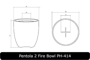 Pentola 2 Fire Bowl Dimensions