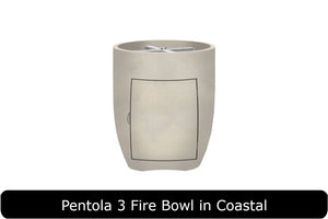 Pentola 3 Fire Bowl in Coastal Concrete Finish