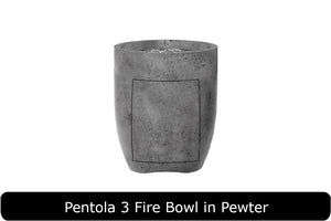 Pentola 3 Fire Bowl in Pewter Concrete Finish
