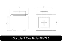 Load image into Gallery viewer, Scatola 2 Fire Table Dimensions
