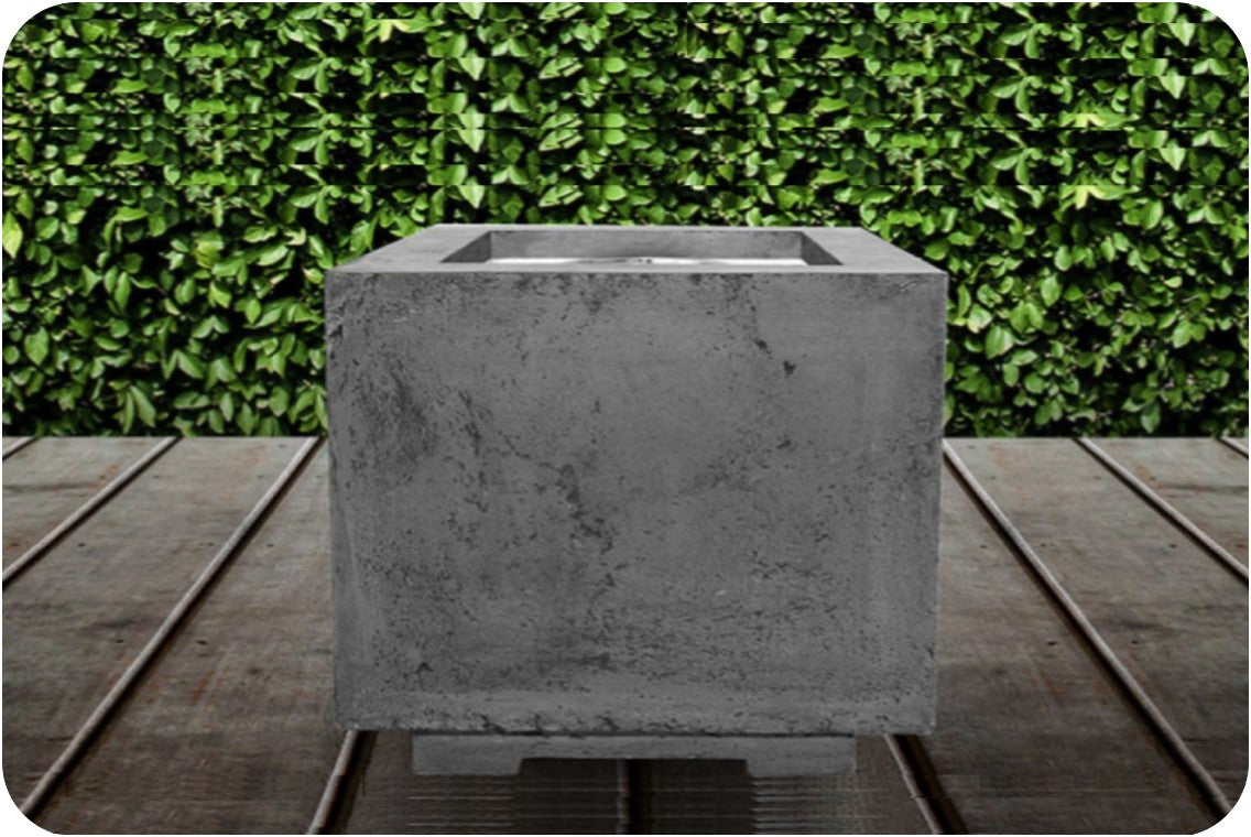Lifestyle Image of the Scatola 2 Concrete Fire Table