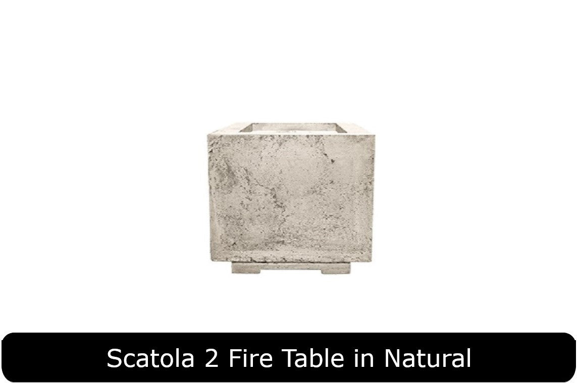 Scatola 2 Fire Table in Natural Concrete Finish