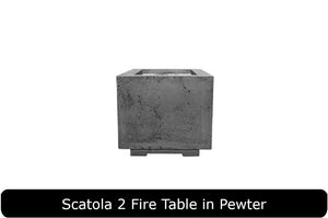 Scatola 2 Fire Table in Pewter Concrete Finish