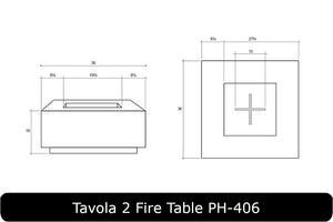 Tavola 2 Fire Table Dimensions