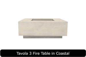 Tavola 3 Fire Table in Coastal Concrete Finish