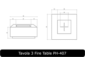 Tavola 3 Fire Table Dimensions