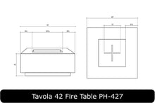 Load image into Gallery viewer, Tavola 42 Fire Table Dimensions
