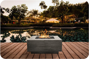 Lifestyle Image of the Tavola 42 Concrete Fire Table