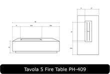 Load image into Gallery viewer, Tavola 5 Fire Table Dimensions&#39;
