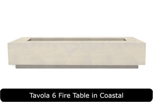 Tavola 6 Fire Table in Coastal Concrete Finish