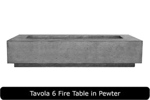 Tavola 6 Fire Table in Pewter Concrete Finish