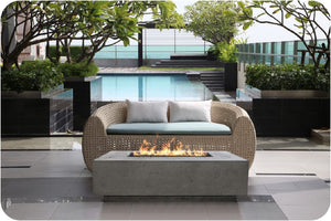 Lifestyle Image of the Tavola 7 Concrete Fire Table
