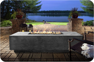 Lifestyle Image of the Tavola 8 Concrete Fire Table