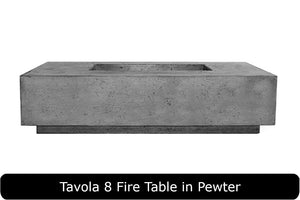 Tavola 8 Fire Table in Pewter Concrete Finish