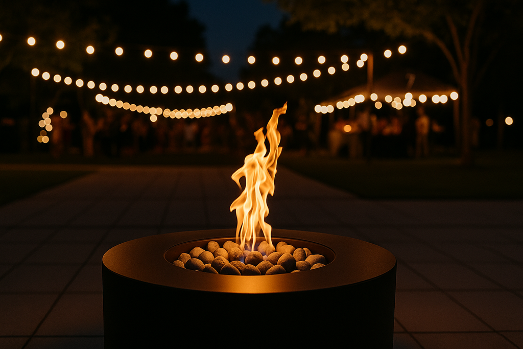 AON C42 — Round Metal Fire Table (Powder-Coated Steel, 42" Diameter)