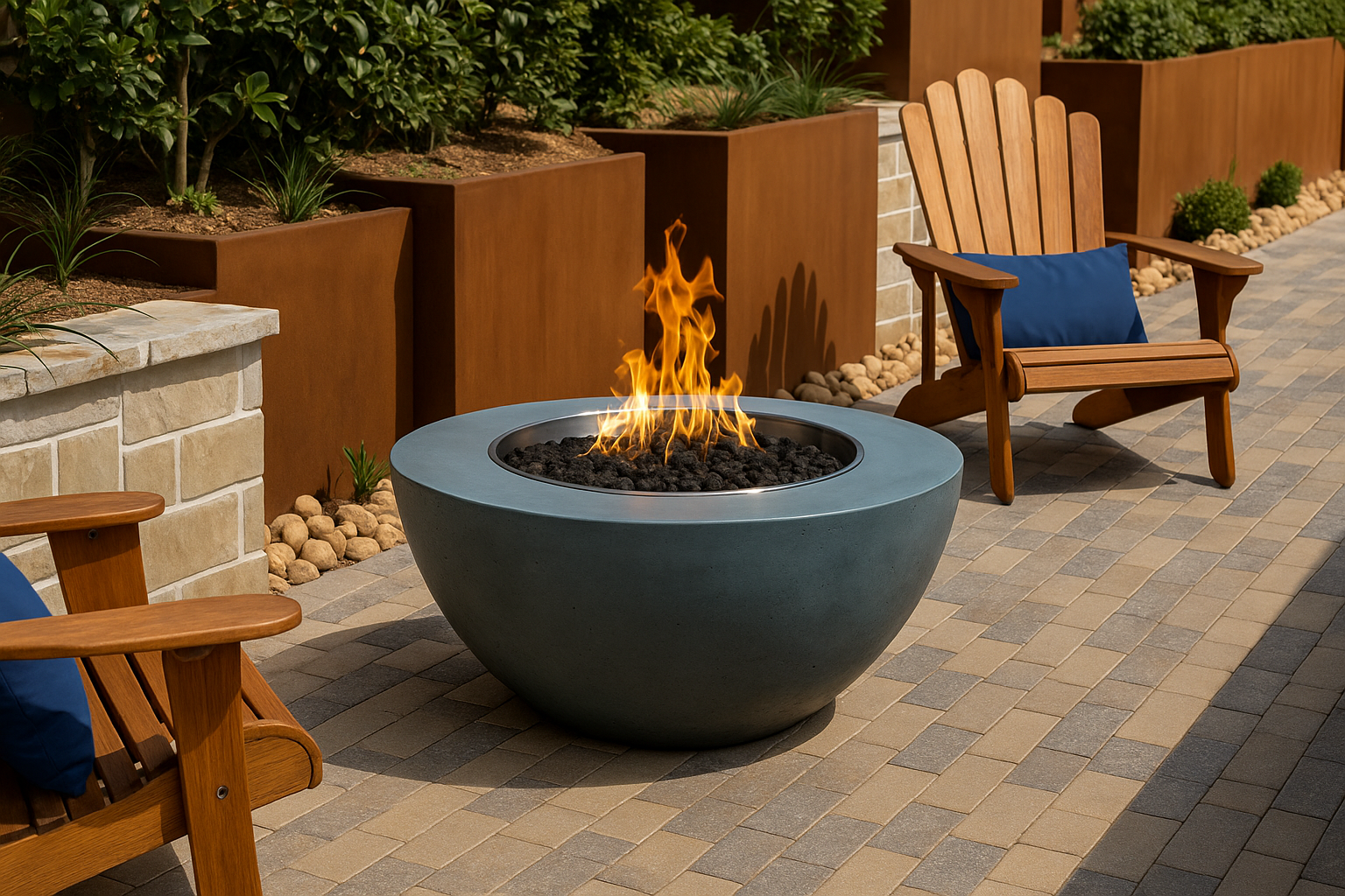 Oasis — 34" Round Concrete Fire Bowl