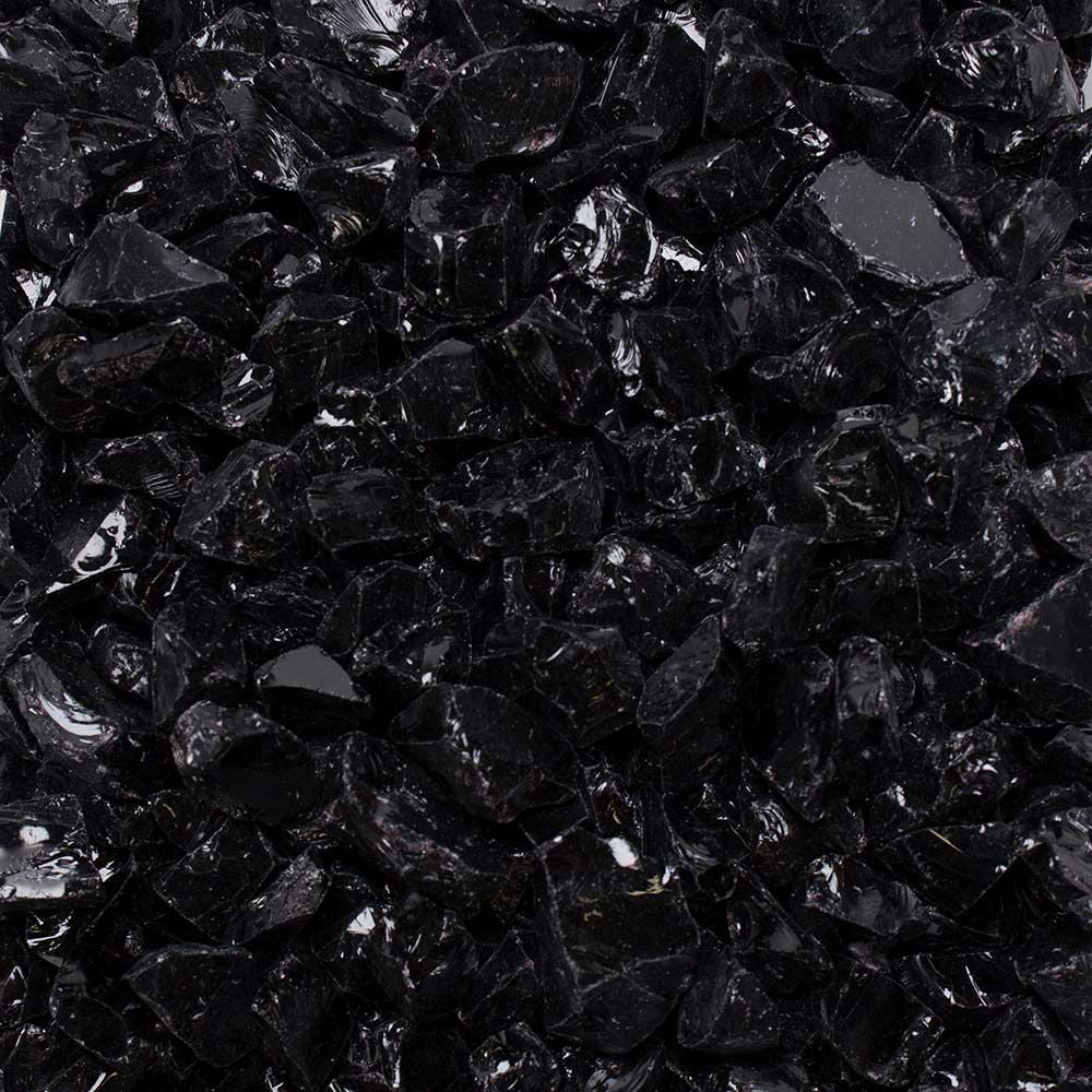 Crushed Fire Glass Onyx Black