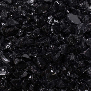 Crushed Fire Glass Onyx Black