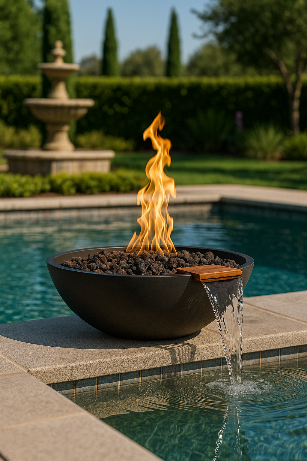 SEDONA — Round Fire & Water Bowl (27"/33")