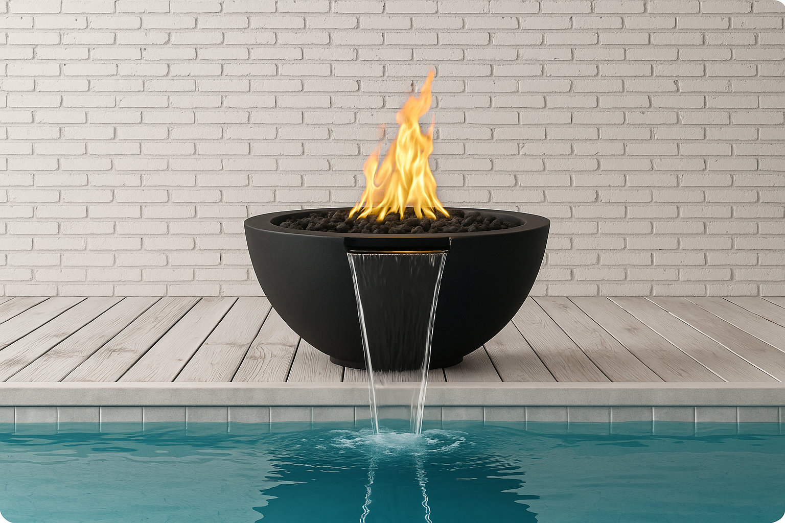 SORRENTO —Deep Round Fire & Water Bowl (33")