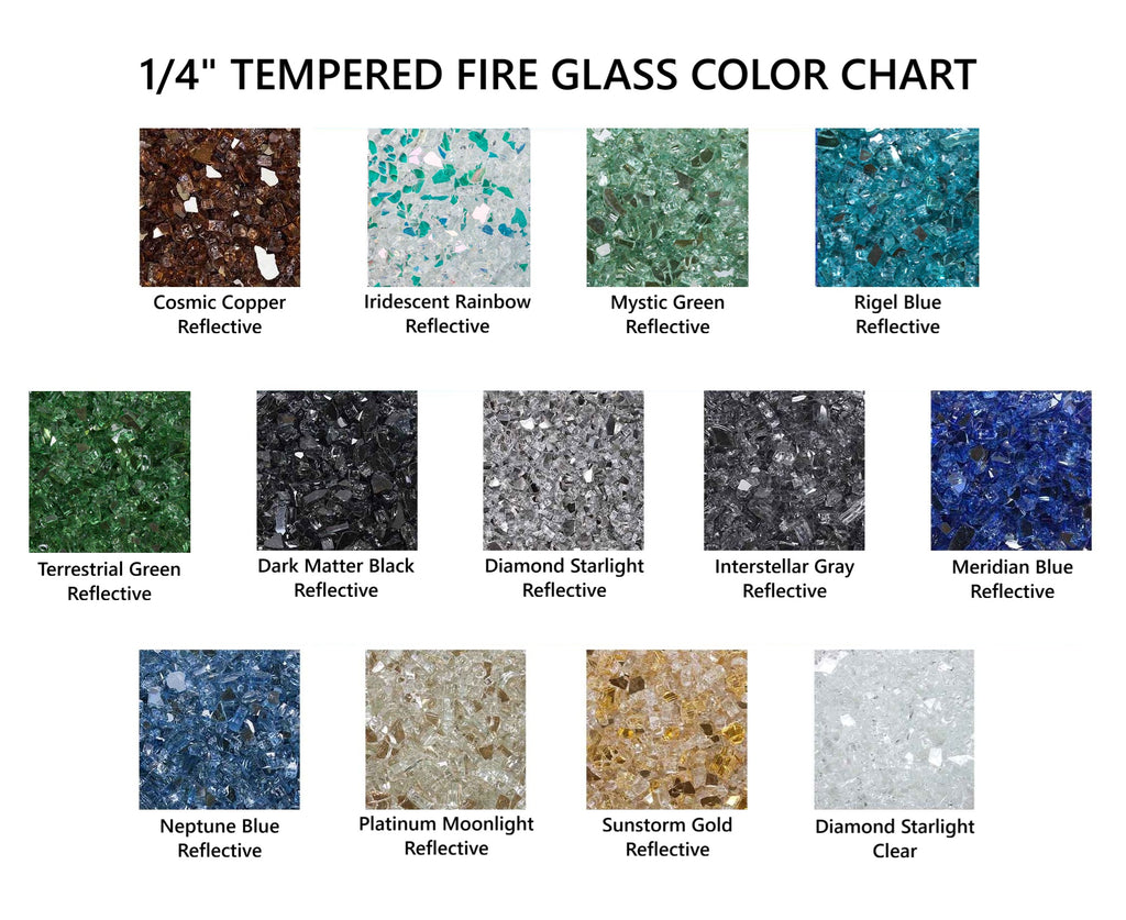 1/4" Tempered Fire Glass Diamond Starlight Reflective