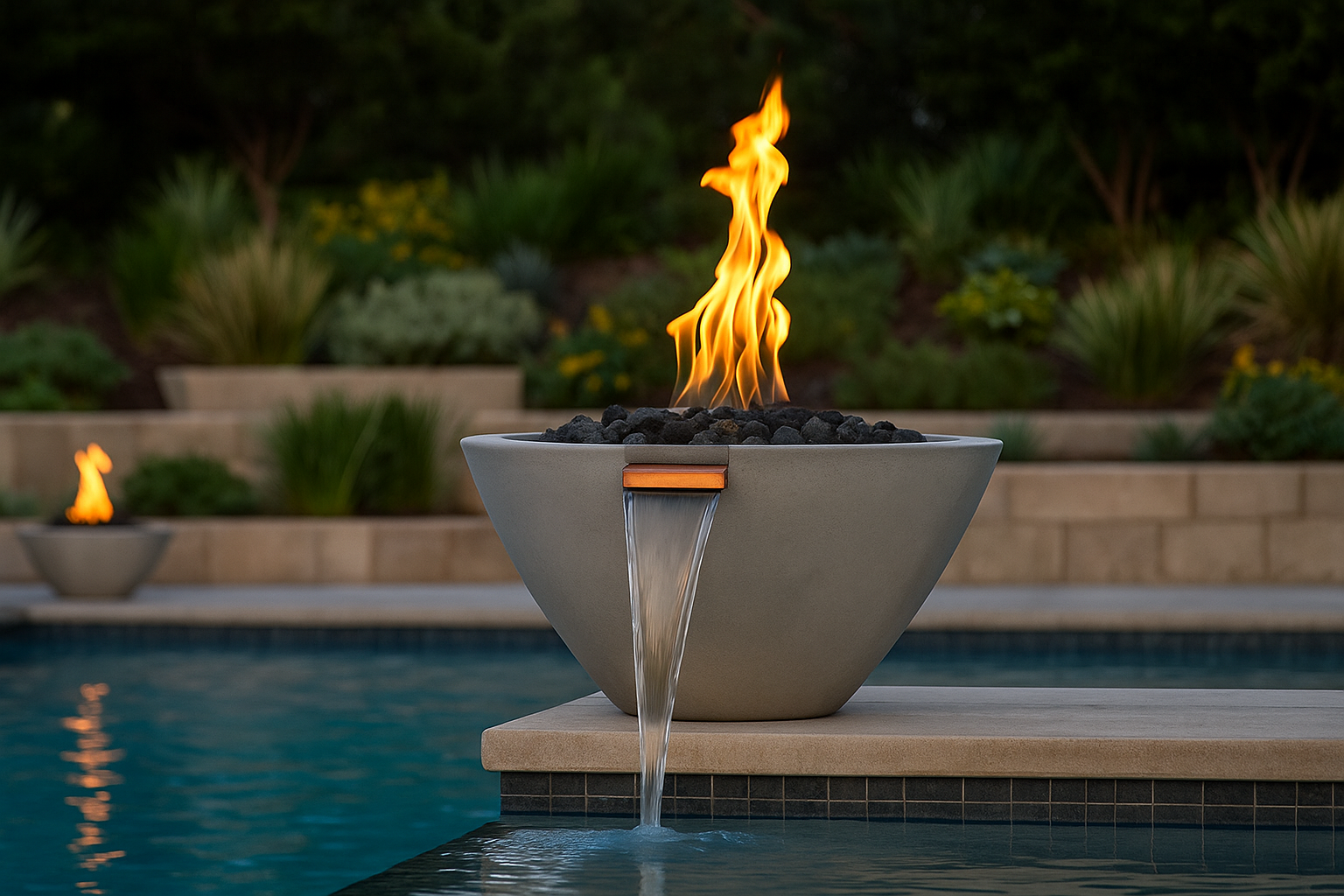 VERONA — Conical Fire & Water Bowl (33")