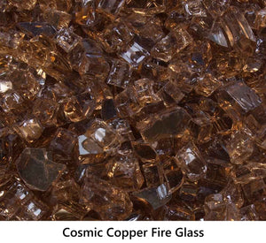1/2" Tempered Fire Glass Cosmic Copper Reflective
