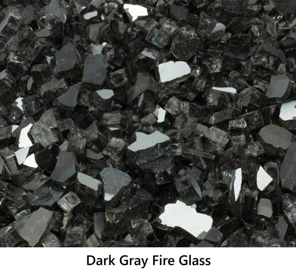 1/4" Tempered Fire Glass Dark Gray Reflective