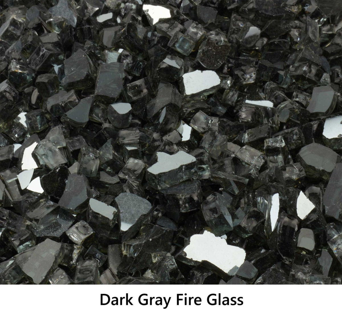 1/4" Tempered Fire Glass Dark Gray Reflective