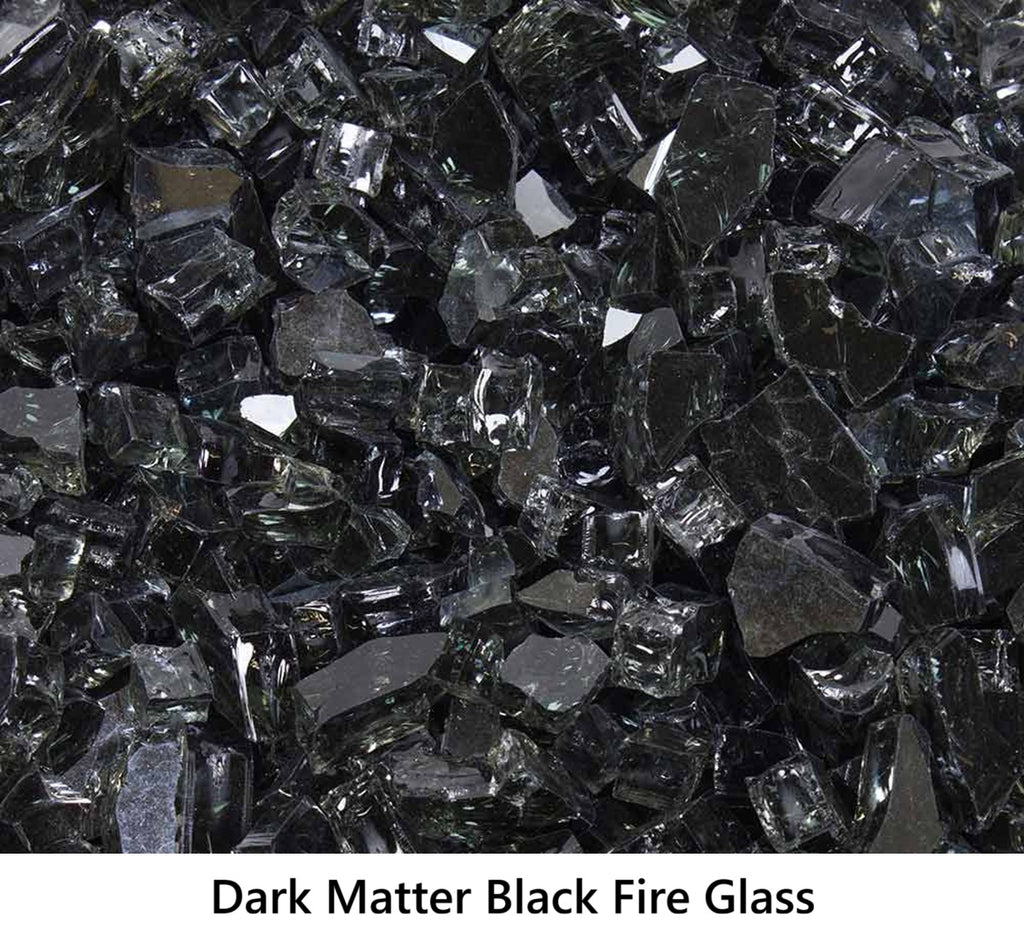 1/2" Tempered Fire Glass Dark Matter Black Reflective