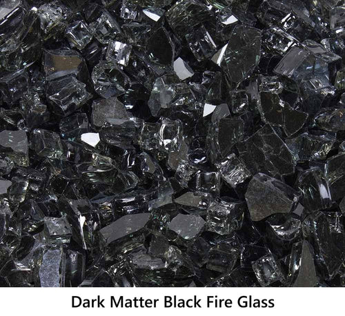 1/2" Tempered Fire Glass Dark Matter Black Reflective