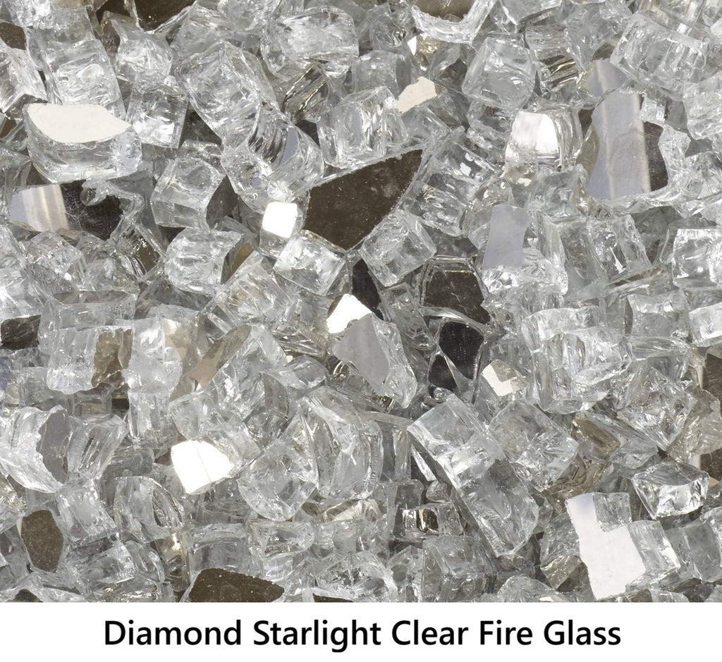 1/2" Tempered Fire Glass Diamond Starlight Clear