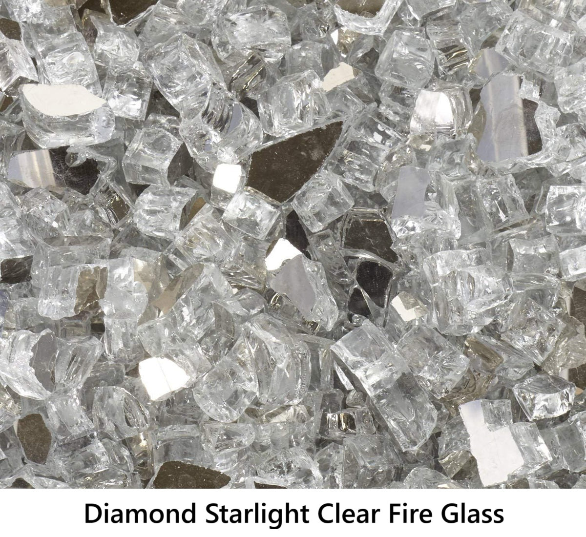 1/2" Tempered Fire Glass Diamond Starlight Clear
