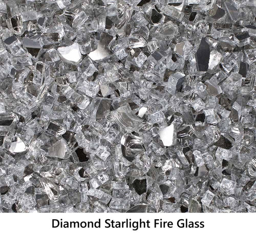 1/2" Tempered Fire Glass Diamond Starlight Reflective